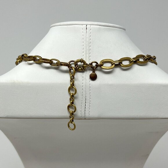 Vintage J. Crew Aqua Bronze Striking Combination Statement Crystal Necklace - Picture 7 of 12